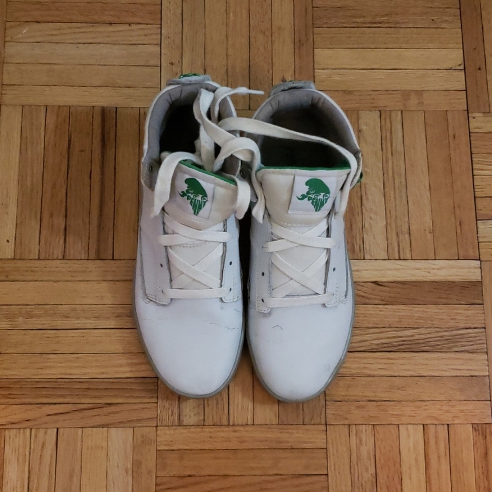 Supra White and Green high top sneakers